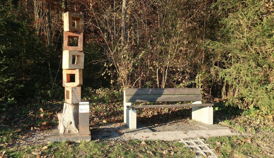 Die geflickte Wegmarke ist zurück an ihrem Platz in der Nähe des Werkhofes in Balgach.