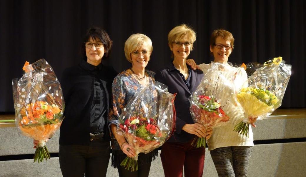 Die Turnleiterinnen Sandra Köppel, Karin Schelling, Uschi Römpler und Silvia Beise (von links).