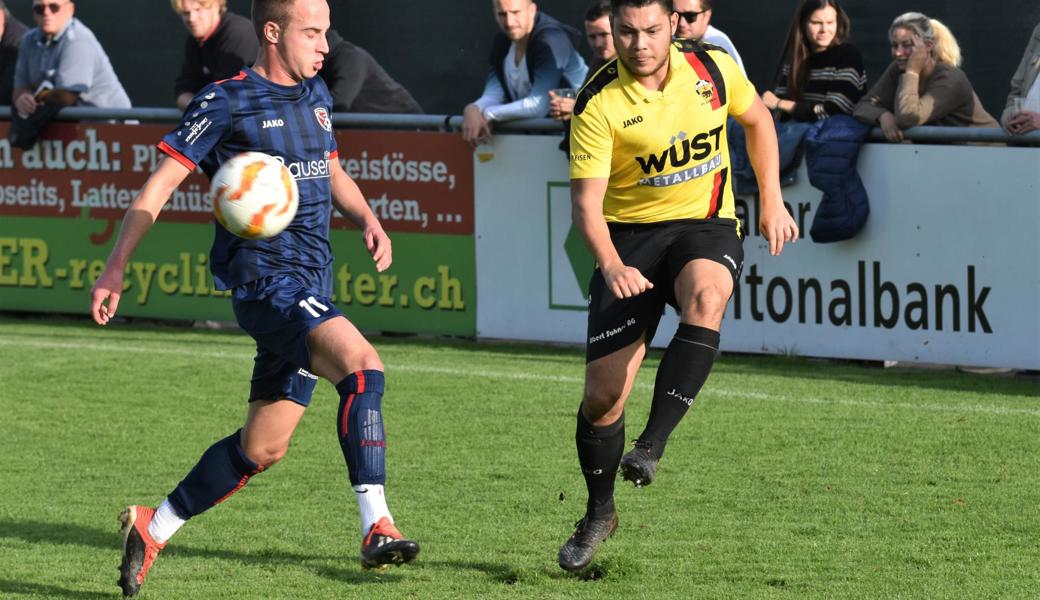 Rheinecks Manuel Baumann (links) und Altstättens Kevin Steiger sind wie 2019 im Kader ihrer Mannschaft. Letztes Jahr gewann Altstätten das Städtli-Elf-Duell mit 6:0.