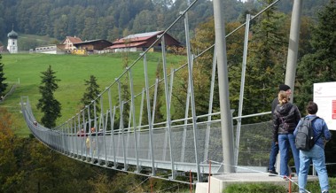 Tausende haben sich über den schmalen Steg gewagt