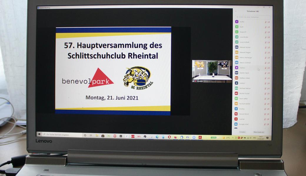 Die HV des SC Rheintal fand online statt.