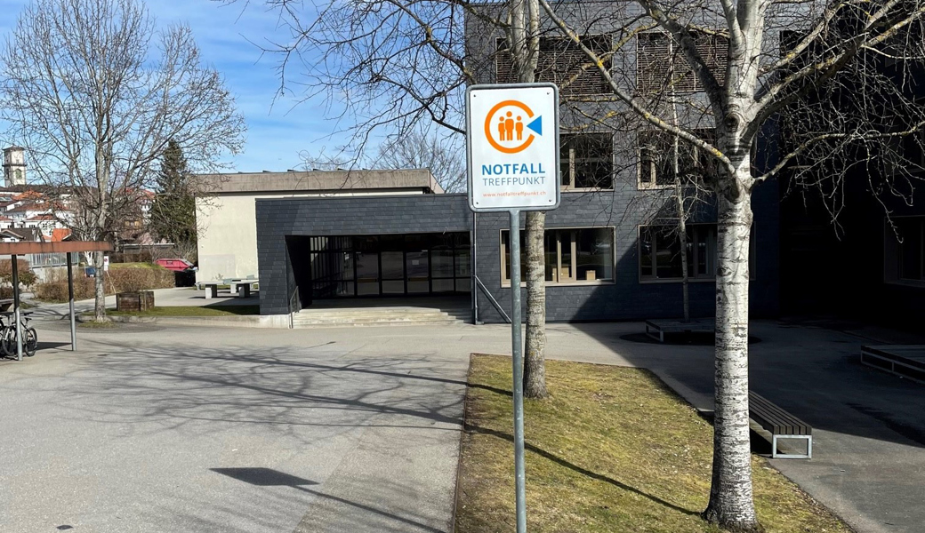 Der Notfalltreffpunkt beim Schulhaus Gerbe.
