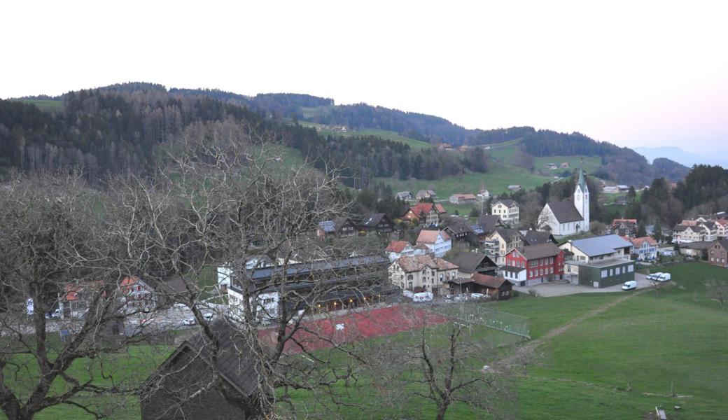 Blick hinunter auf die Gemeinde Reute.