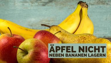 Darum darf man Äpfel nicht neben Bananen lagern