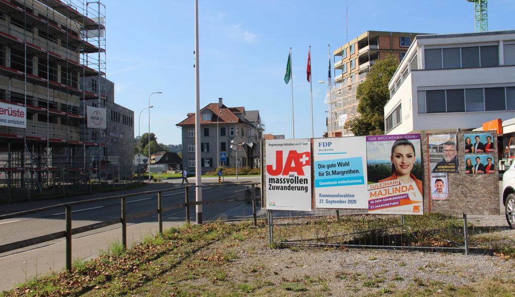 Die Schulrats- und Gemeinderatssitze in St. Margrethen sind umstritten, aber nur wenig Wahlplakate zeugen davon. 