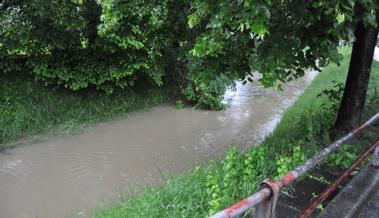 Hohe Wasserstände von Binnenkanal und Rhein