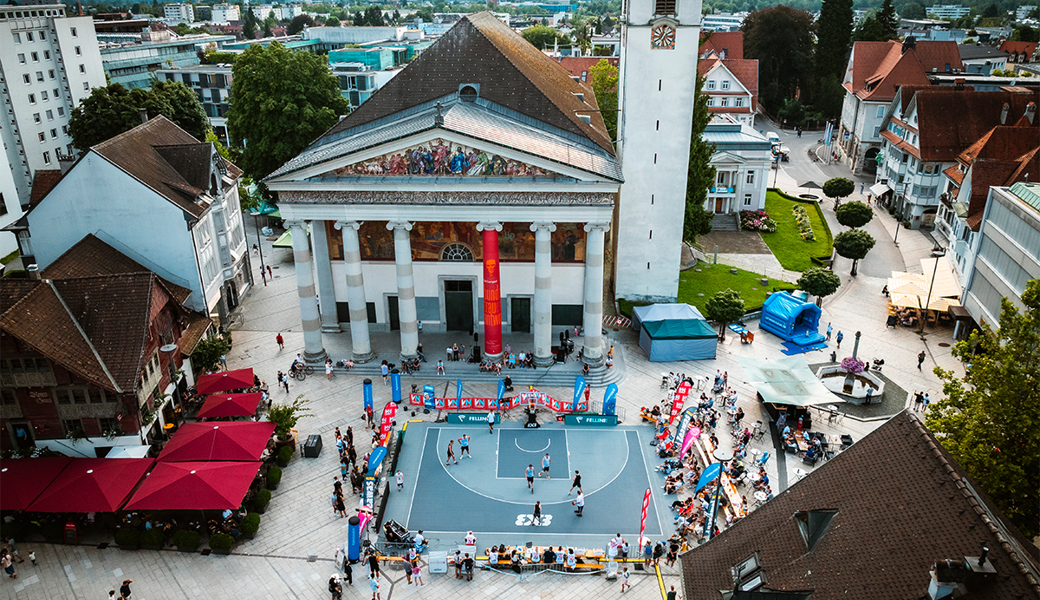 Drei Tage Basketball-Spektakel mitten in der Stadt Dornbirn