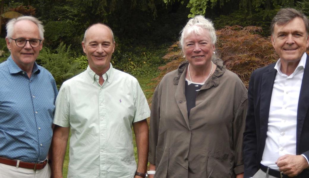 Peter Schnell, Martin Bürki, Präsidentin Jutta Cobbioni und Stefan Frei (von links) bilden den Vorstand des Vereins Hospiz-Rheintal. Schnell und Frei ersetzen Hans-Ruedi Büchel und Hans Eisenhut.