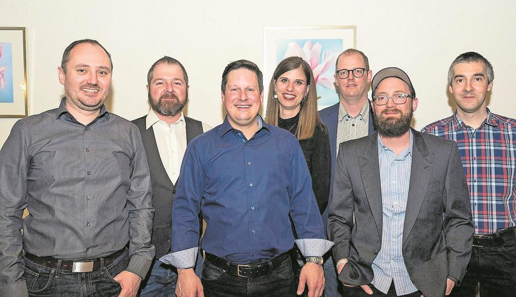 Der Vorstand (von links): Daniel Furrer, Manfred Voney, Donatus Gerig, Stefanie Strässle, Thomas Kellenberger, Silvan Sturzenegger, David Weber.