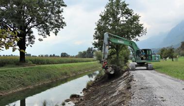 Lettenabtrag am Rheintaler Binnenkanal beginnt