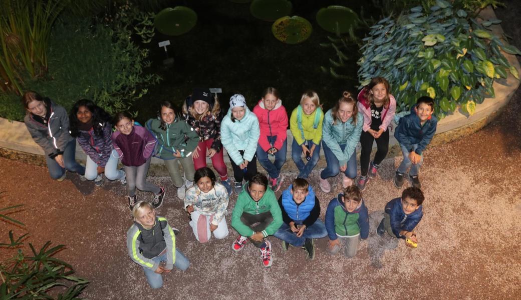 17 Kinder und Jugendliche aus dem Unterrheintal erlebten das Tropenhaus im Botanischen Garten bei Nacht. 