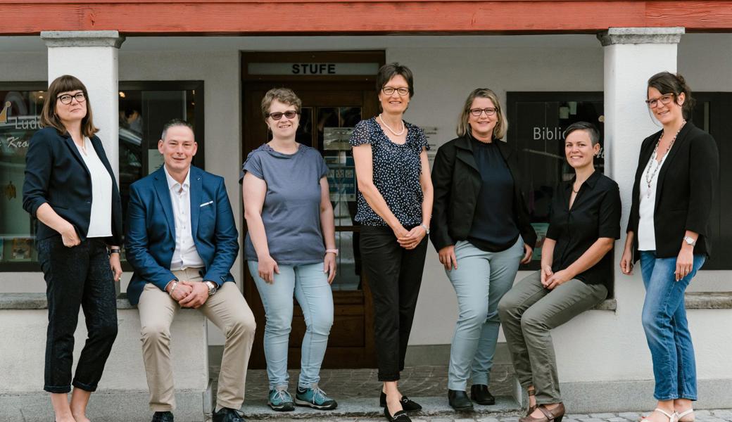 Die Rheinecker Kandidatinnen und Kandidaten (von links): Angelika Margadant, Marco Ramsauer, Nicole Lutz, Nadja Züst, Claudia Tobler, Michèle Zutter und Anin Wider.