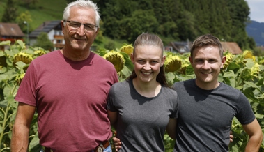 Sie setzen auf Gelb: Familie Geisser wagt Sonnenblumen-Versuch und hofft aufs Wetter