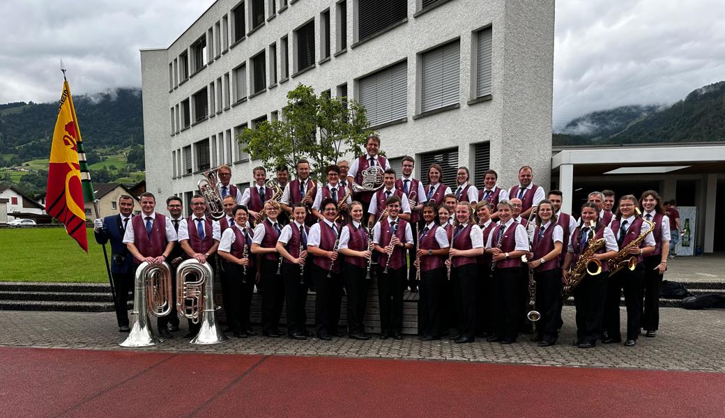 Der Musikverein Balgach beim Kantonalen Musikfest in Mels