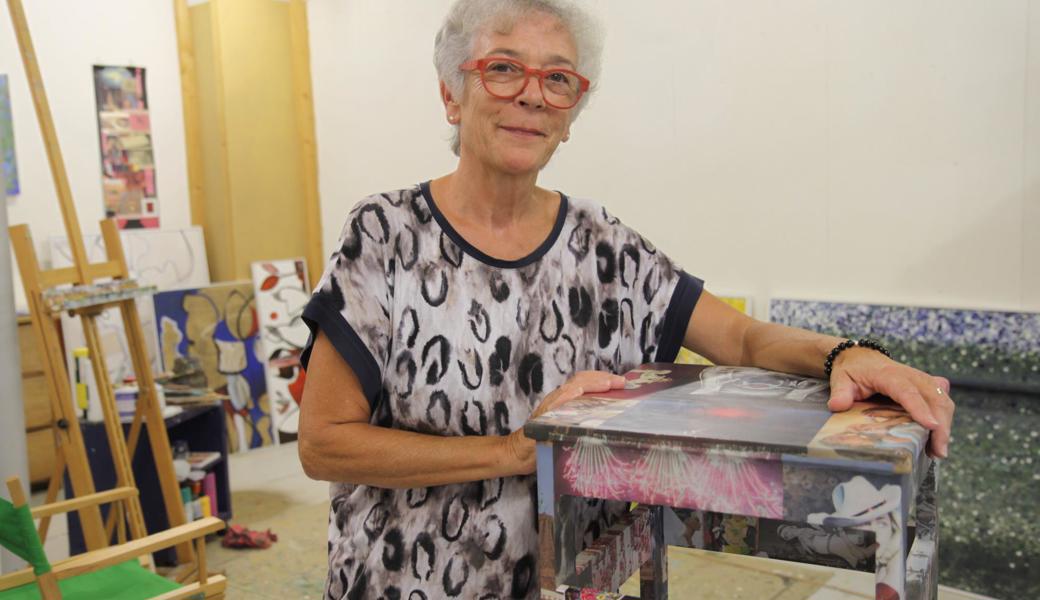 Erna Lang in ihrem Atelier in Schachen bei Reute.