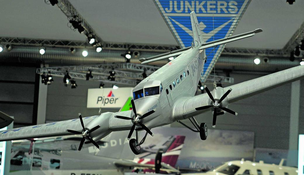 So sieht das Modell der geplanten Neuversion der Ju-52 NG aus. Die Wellblech-Bauweise ist typisch für Junkers-Flugzeuge. 