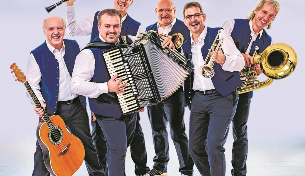 Die Band 2014: (von links) Emil Büchel, Mario Büchel, Michael Biedermann, Willi Novosel, Klaus Österle und Günter Scheier.