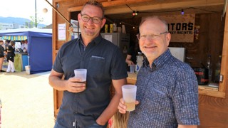 Kantonsrat und Präsident des St.Galler Bauernverbands Peter Nüesch (links) und Thomas Bolt, ehemaliger Diepoldsauer Gemeinderat.