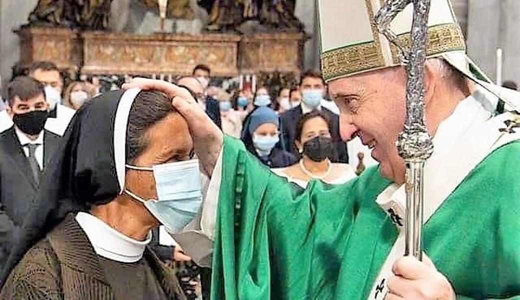 Schwester Gloria Cecilia wurde vom Papst empfangen.